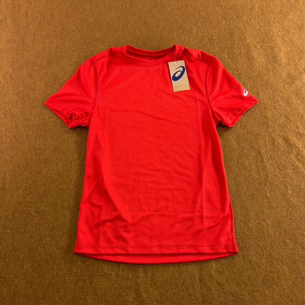 Asics Mens XS Red Ready-Set II Short Sleeve Performance Running T-Shirt NWT
